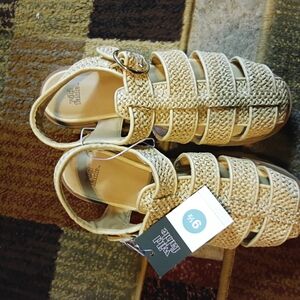 White Mountain Women's Braided Cream Sandals